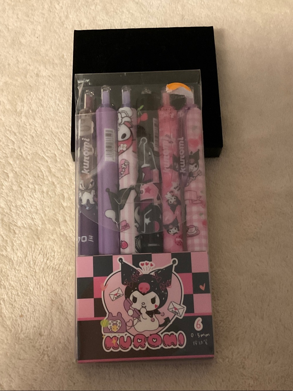 Kuromi Decorative Gel Pen Set in Purple and Pink